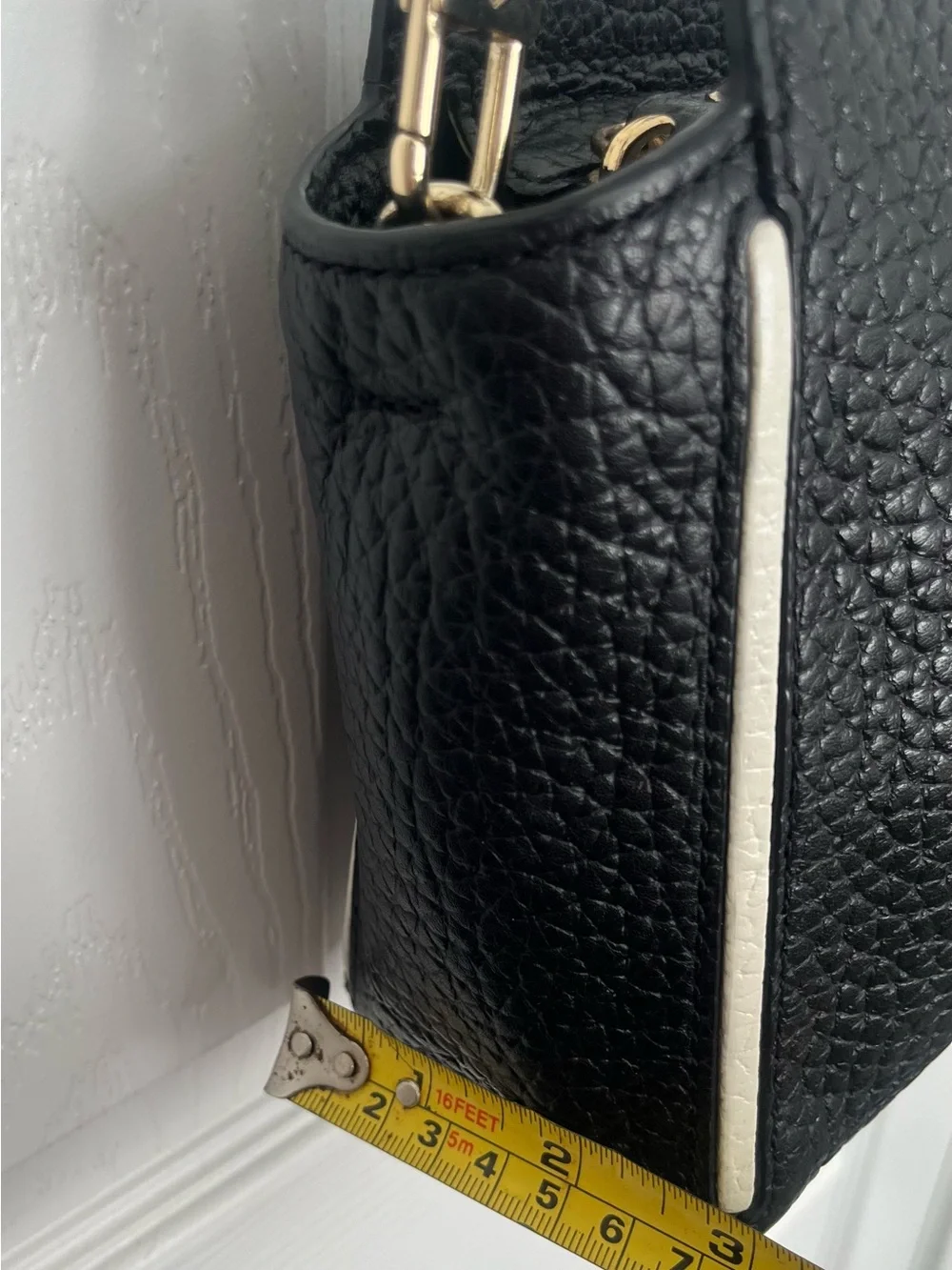 Kate Spade Black Pebbled Leather Crossbody Bag Gold Hardware